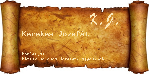 Kerekes Jozafát névjegykártya